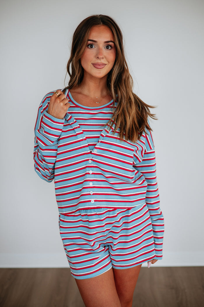 Brady Striped Cardigan Top