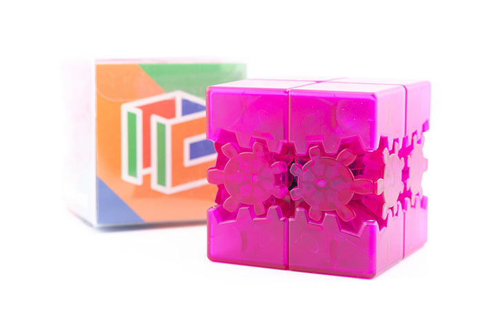 Bram & Oskar Gear 2x2 Cube (DIY 6-Color Stickers) (Limited Edition) - Transparent Purple