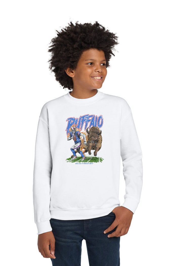 BUFFALO FOOTBALL v2 KIDS CREWNECK SWEATSHIRT – Kids clothes – Dead Threads Apparel