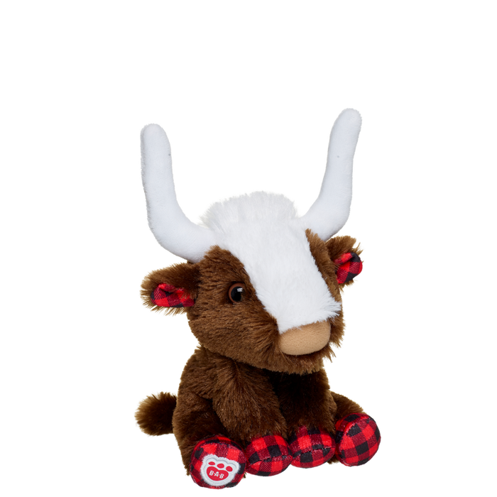 Build-A-Bear Mini Beans® Buffalo Check Longhorn Stuffed Animal