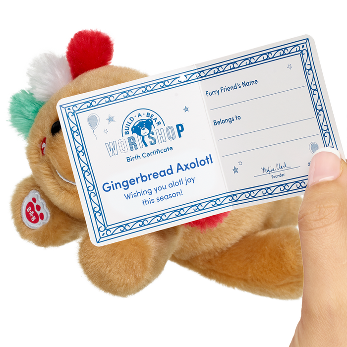 Build-A-Bear Mini Beans® Gingerbread Axolotl Stuffed Animal