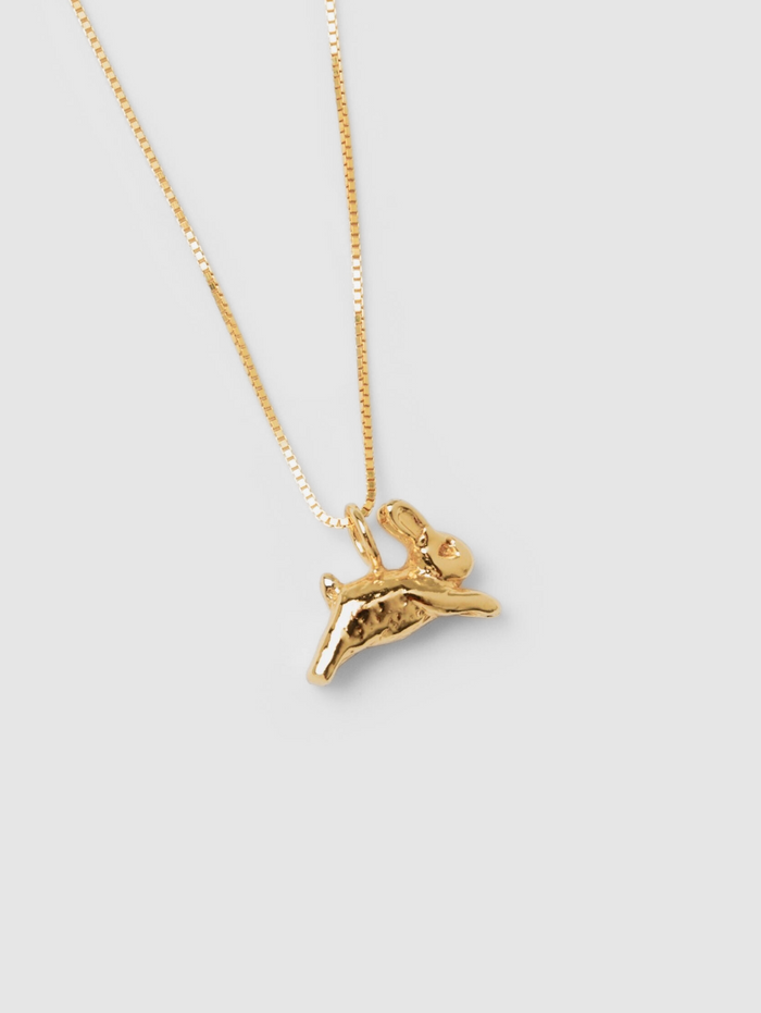 Wolf Circus Bunny Rabbit Charm Pendant Necklace in Gold-Necklaces-wolfcircus.com