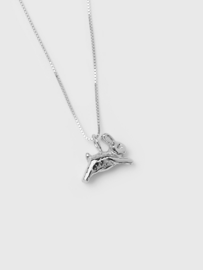 Wolf Circus Bunny Rabbit Charm Pendant Necklace in 925 Sterling Silver-Necklaces-wolfcircus.com