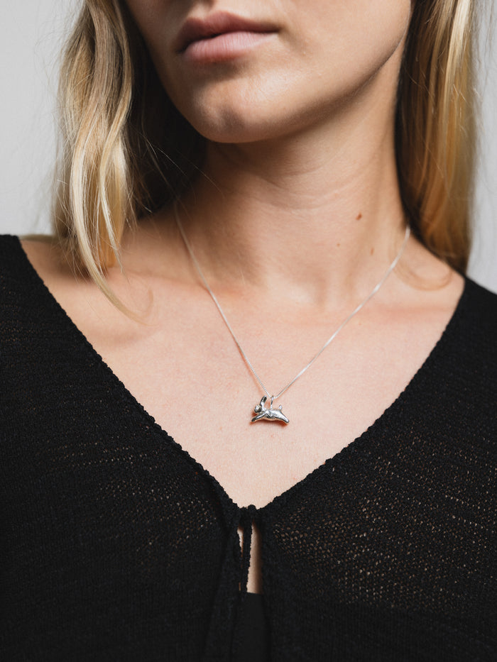 Wolf Circus Bunny Rabbit Charm Pendant Necklace in 925 Sterling Silver-Necklaces-wolfcircus.com
