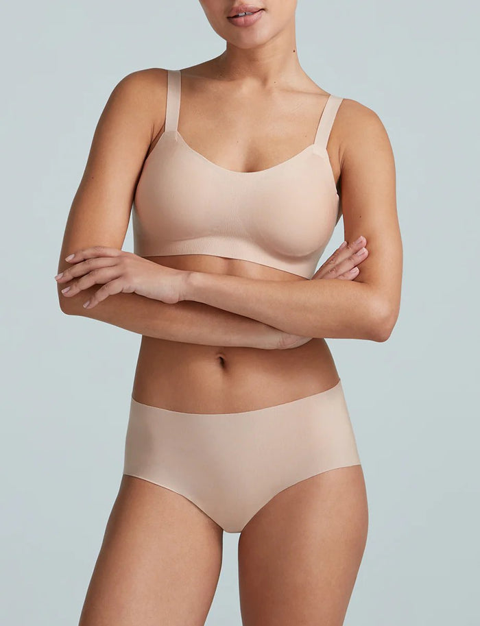 Butter Soft-Support Adjustable Bralette in Beige