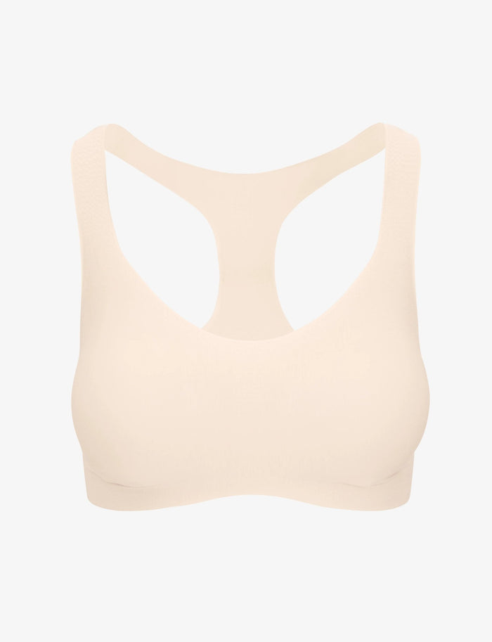Butter Soft-Support Racerback Bralette in Beige