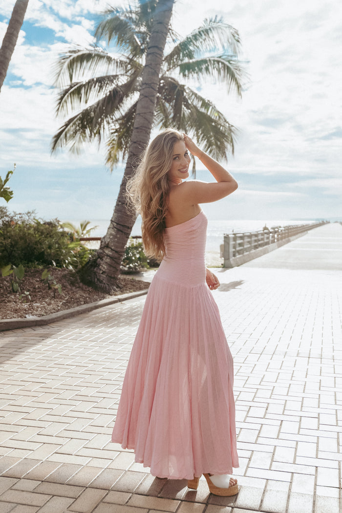 Petal and Pup USA DRESSES Cadenza Strapless Maxi Dress - Pink