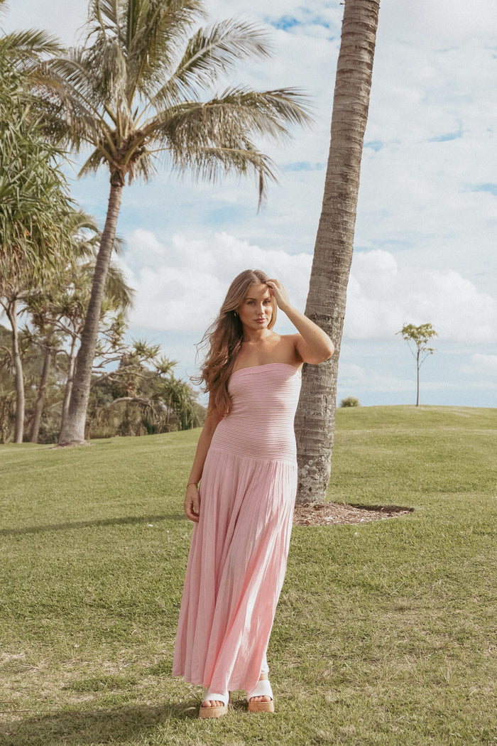 Petal and Pup USA DRESSES Cadenza Strapless Maxi Dress - Pink
