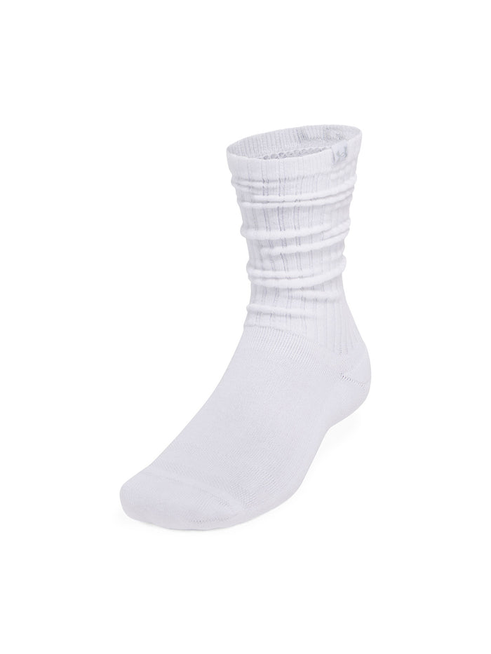 Calcetín unisex Under Armour sportstyle scrunch 2-pack crew blanco
