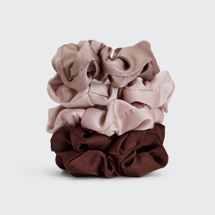 Satin Sleep Scrunchies 5pk - Cameo