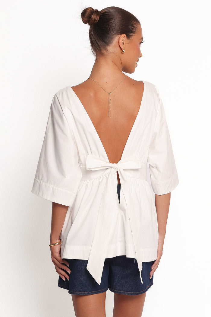 Petal and Pup USA TOPS Camila Open Back Top - White (Hold for Rack)