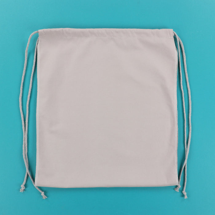 Canvas Cinch Backpack Blank, Light Gray