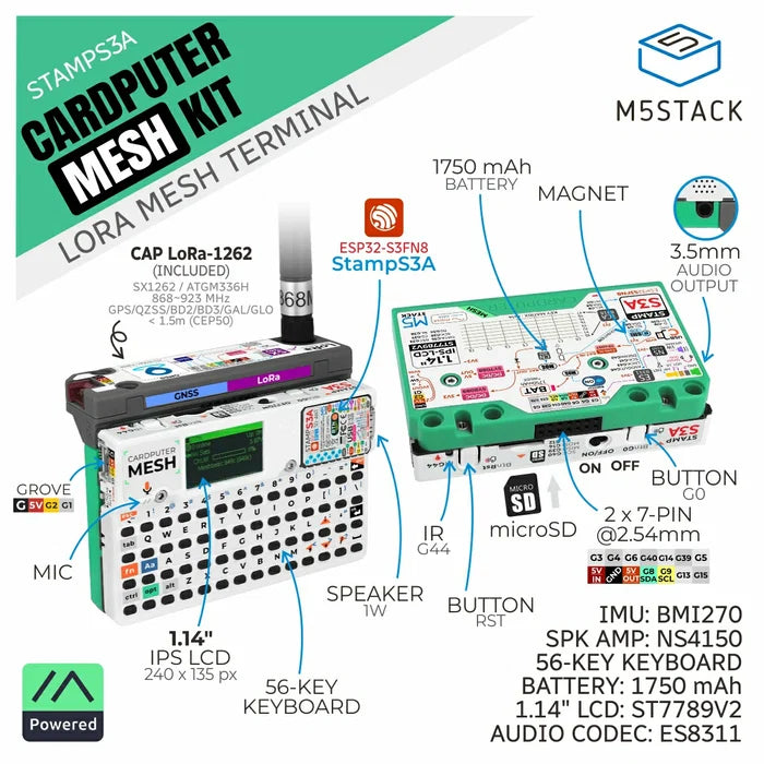 Cardputer Mesh Kit for Meshtastic (ESP32-S3) - m5stack-store