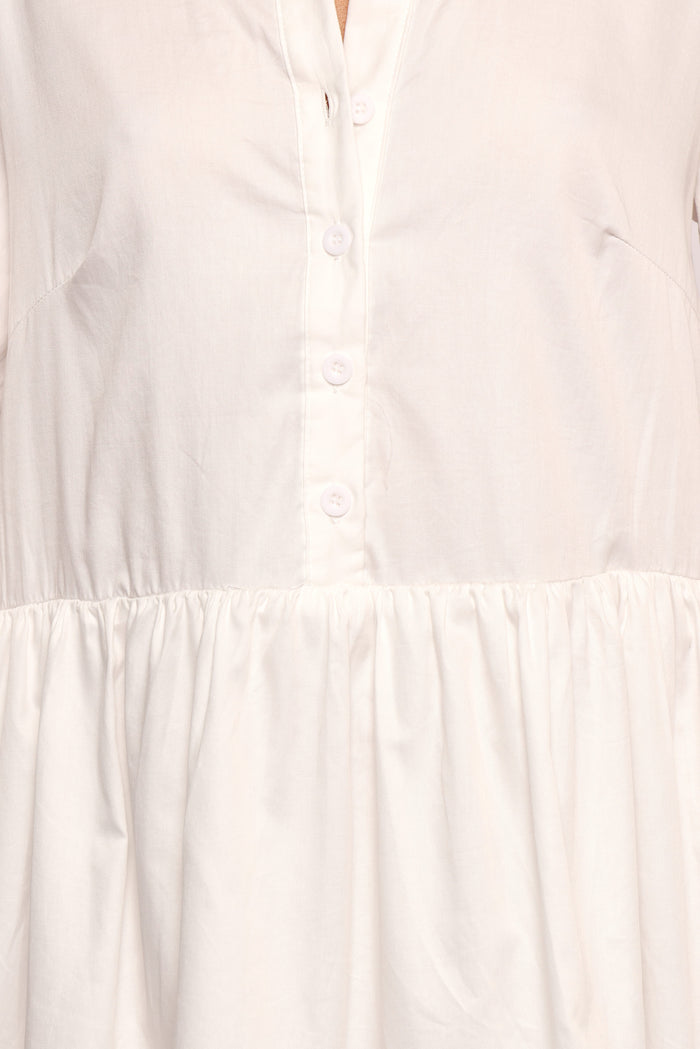 Petal and Pup USA DRESSES Carlotta Long Sleeve Mini Dress - White (Hold for Amazon)