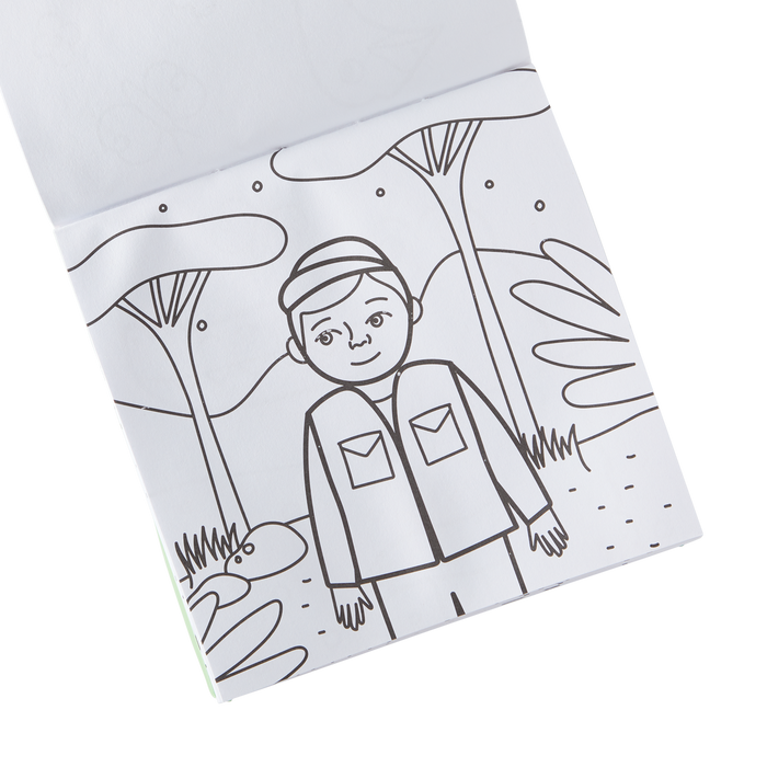 OOLY inside view of Carry Along Coloring Book Set - On Safari