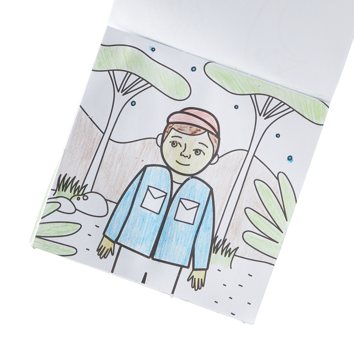 OOLY view Carry Along Coloring Book Set - On Safari in use