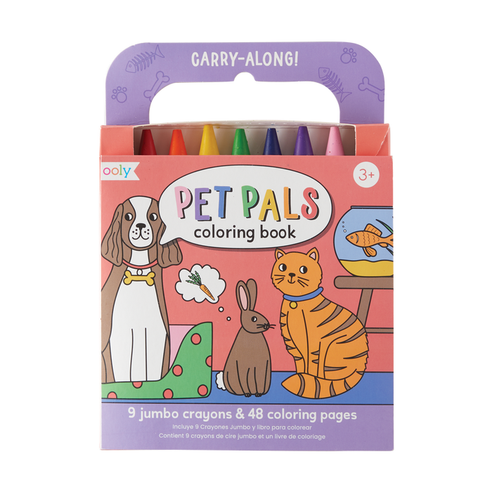 OOLY front view of Carry Along Coloring Book Set - Pet Pals