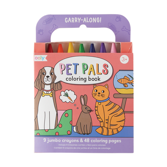 OOLY front view of Carry Along Coloring Book Set - Pet Pals