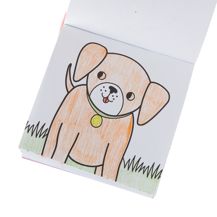 OOLY inside view of Carry Along Coloring Book Set - Pet Pals in use