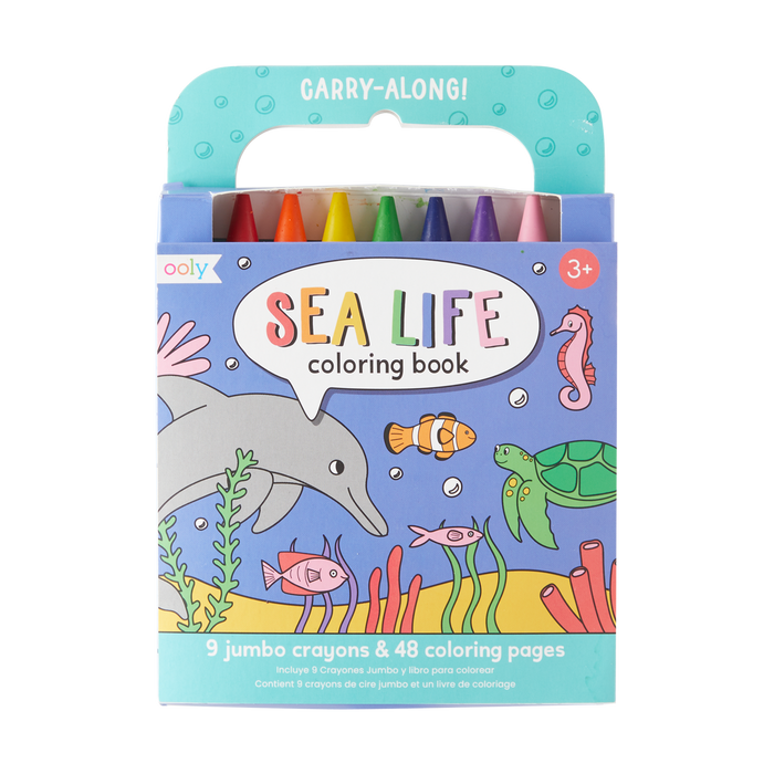 OOLY front view of Carry Along Coloring Book Set - Sea Life