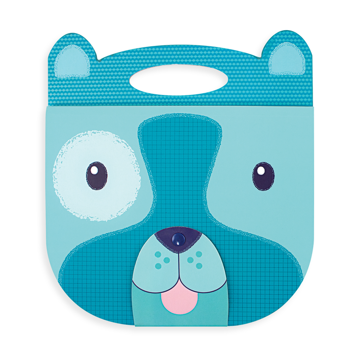 Blue Dog Carry Along Sketchbook with cute nose closure