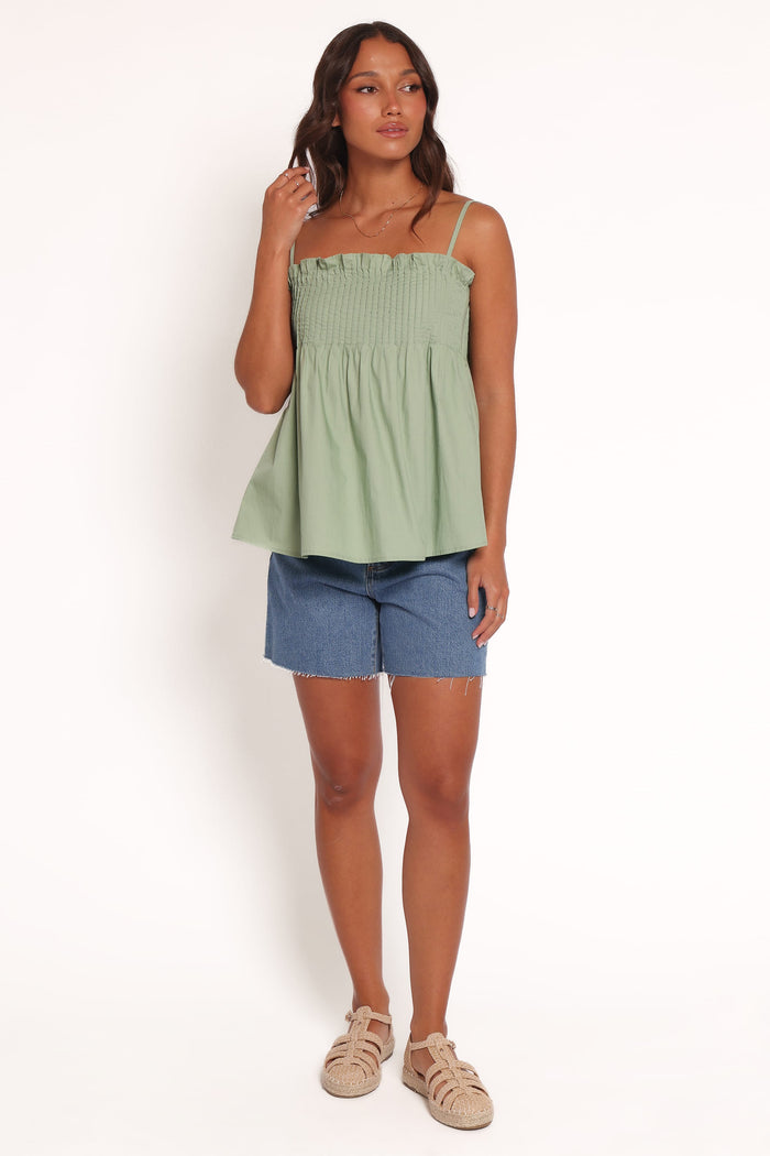 Petal and Pup USA TOPS Carson Pleated Top - Sage Green (Hold for Amazon)
