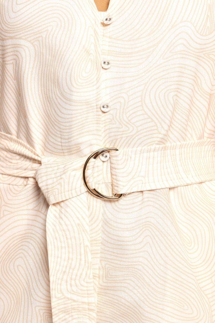 Petal and Pup USA PLAYSUITS Cassian Belted Romper - Tan Swirl (Hold for Amazon)