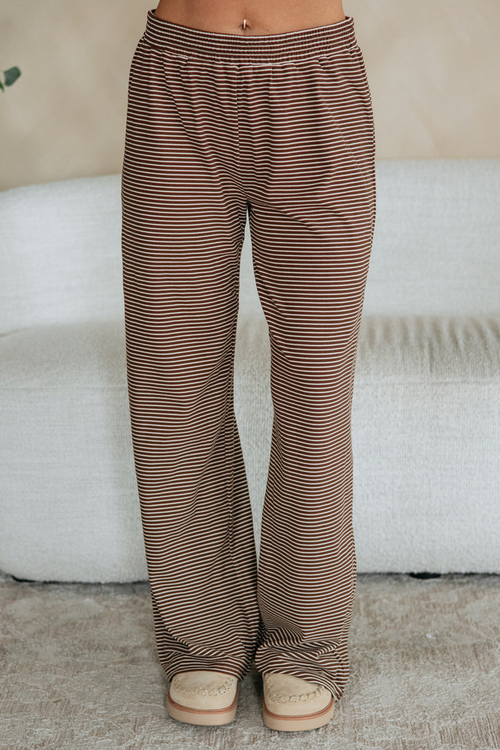 Cayla Striped Pants - Chocolate Mix
