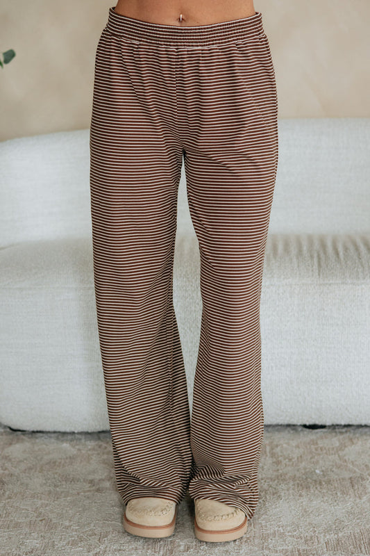 Cayla Striped Pants - Chocolate Mix