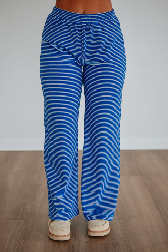 Cayla Striped Pants - Cobalt Mix