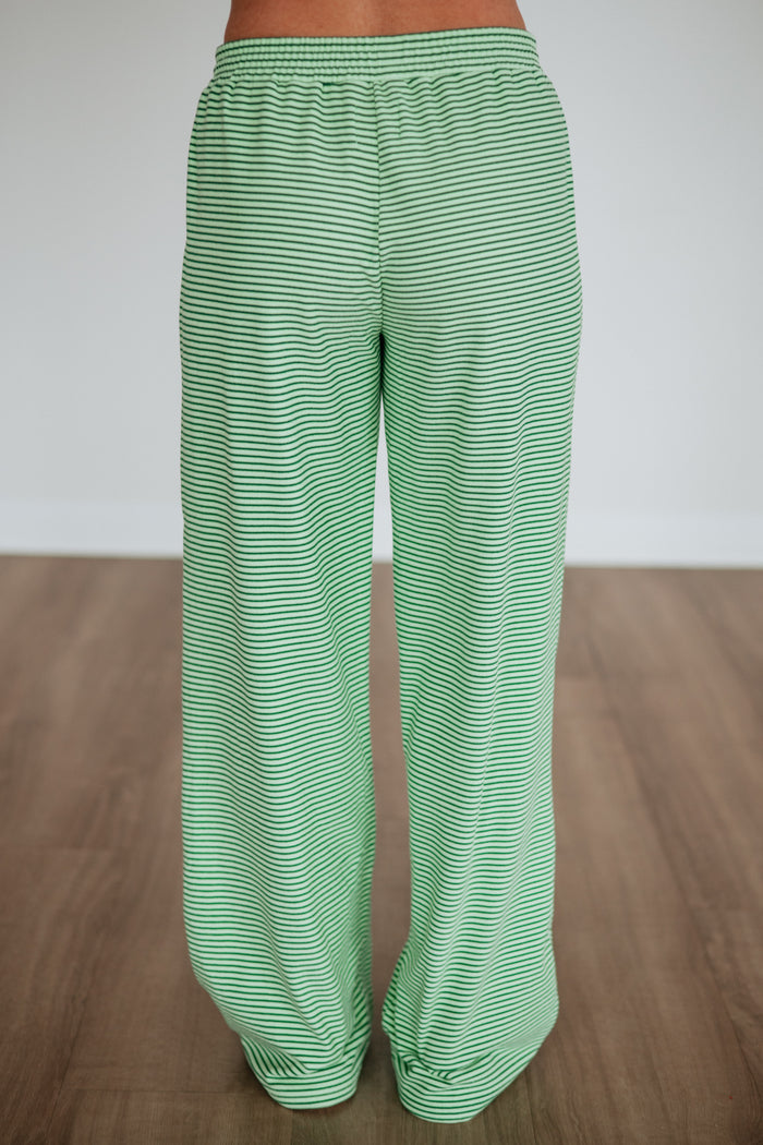 Cayla Striped Pants - Key Lime Mix