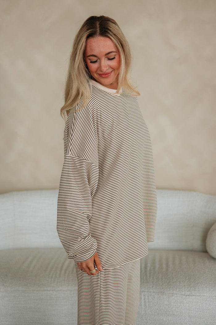 Cayla Striped Top - Almond Mix