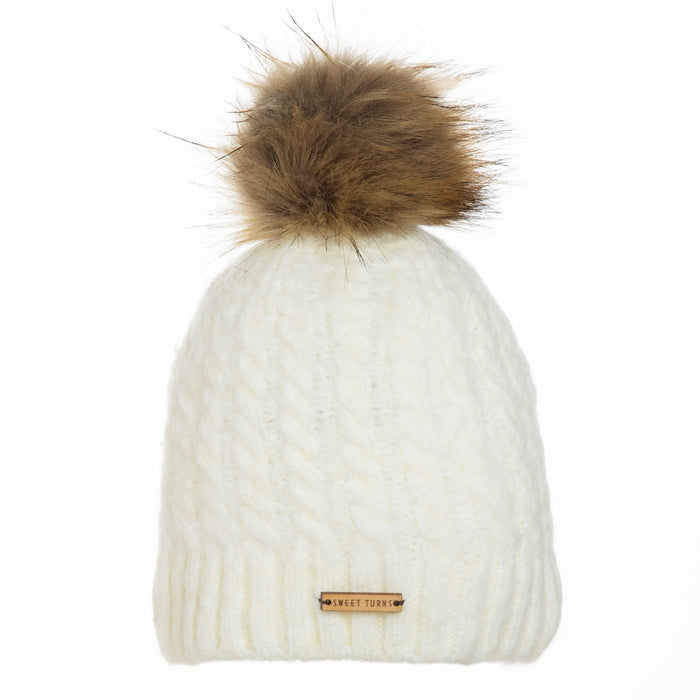 Charlie Beanie in Ivory - Sweet Turns