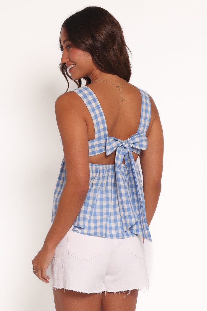 Petal and Pup USA TOPS Chatham Top - Blue Gingham
