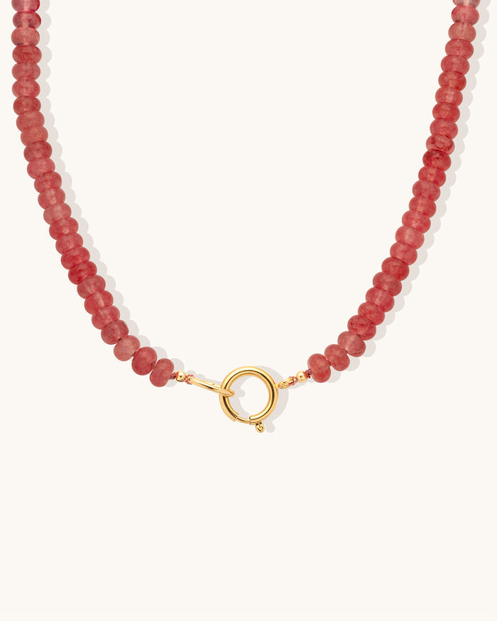 Cherry Quartz Gemstone Necklace