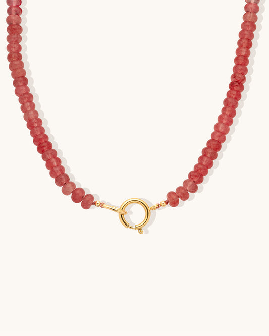 Cherry Quartz Gemstone Necklace