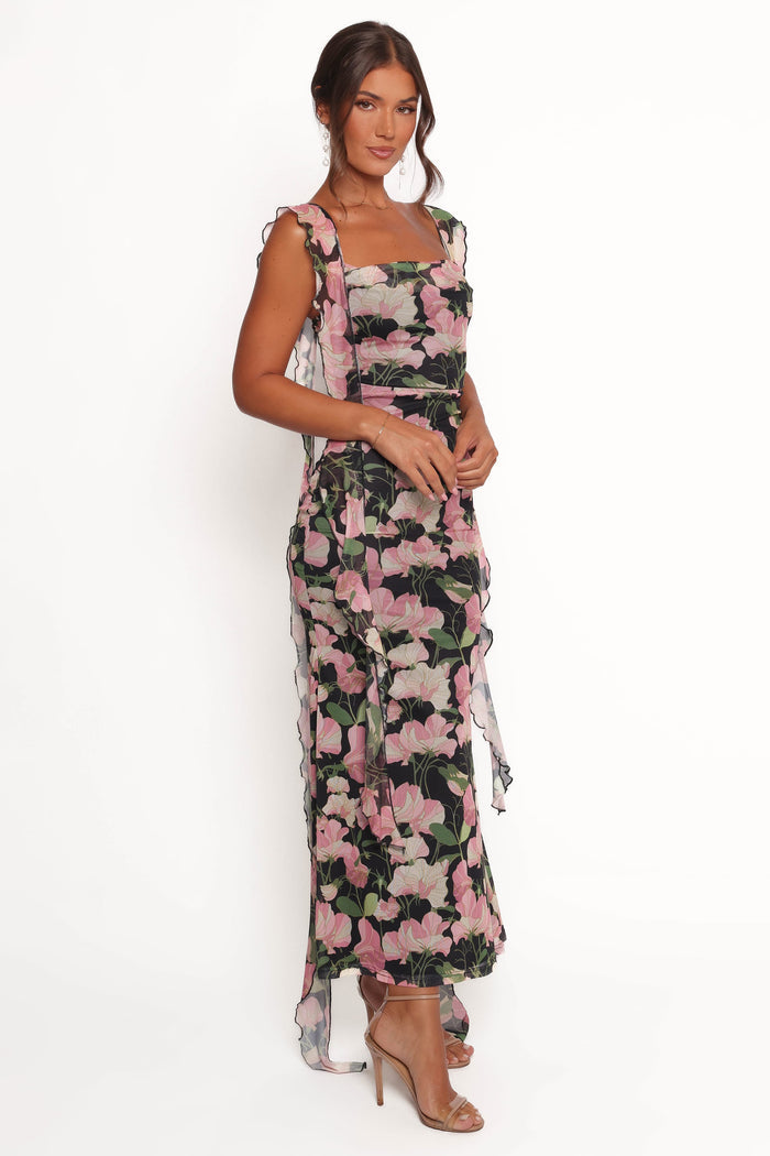 Petal and Pup USA DRESSES Chiara Maxi Dress - Black Floral