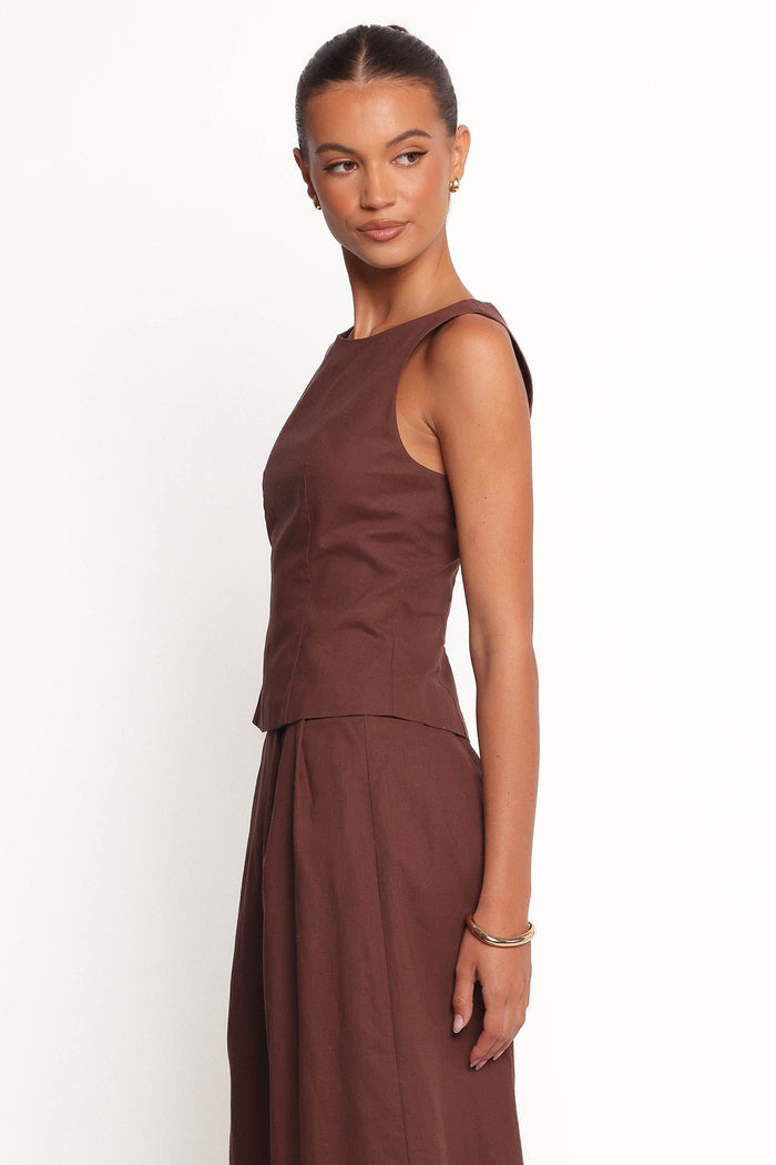 Petal and Pup USA TOPS Chiaro Shell Top - Brown