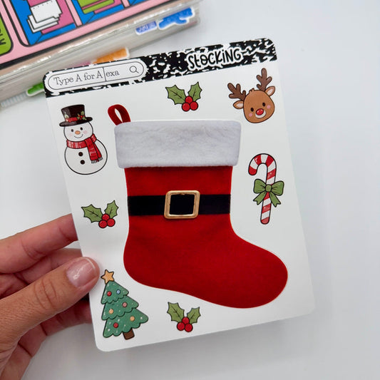Christmas Stocking Jumbo Journaling Sticker Pocket