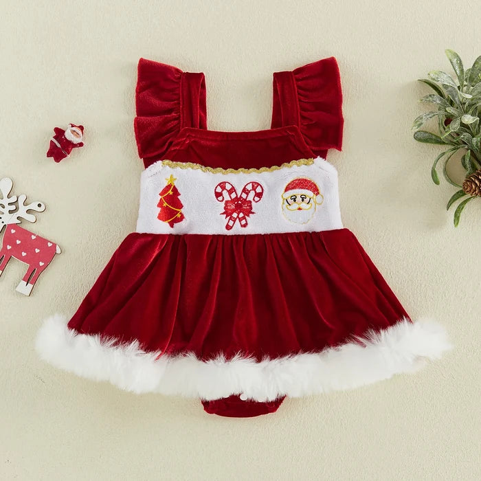 CHRISTMAS Velvet Romper Dress