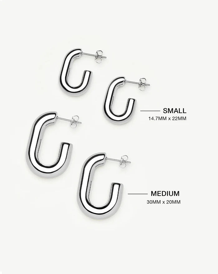 Chubby Oval Small Hoop Earrings | Platinum Plated Earrings Missoma