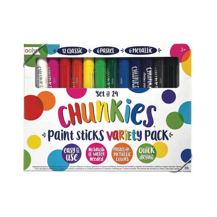 OOLY Chunkies Paint Sticks variety pack with original colors, pastel and metallic