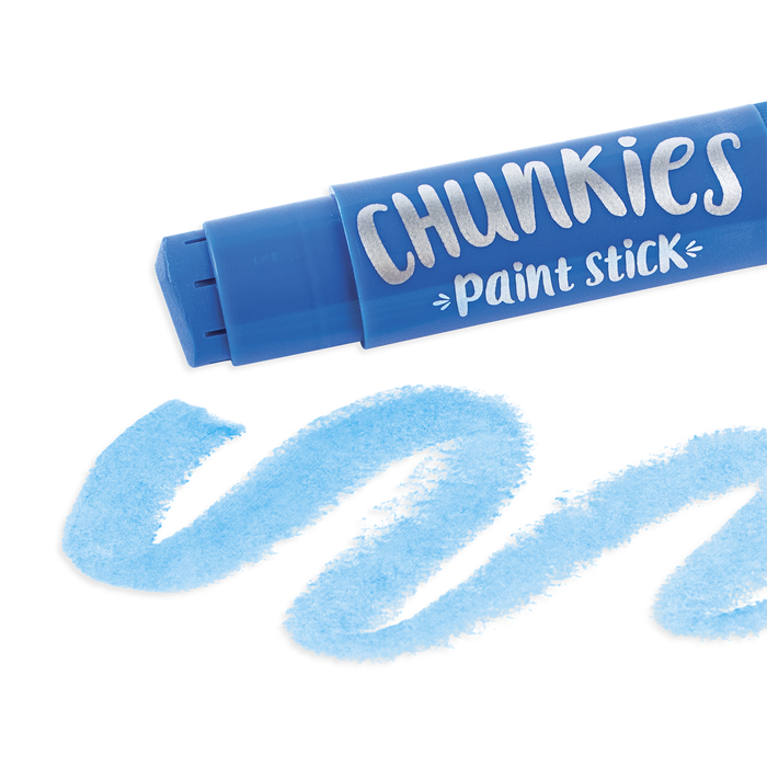 Blue chunkies paint stick showing swatch and tip