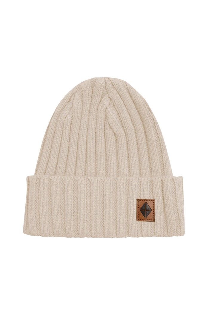Kyte Baby Chunky Knit Ribbed Beanie in Almond