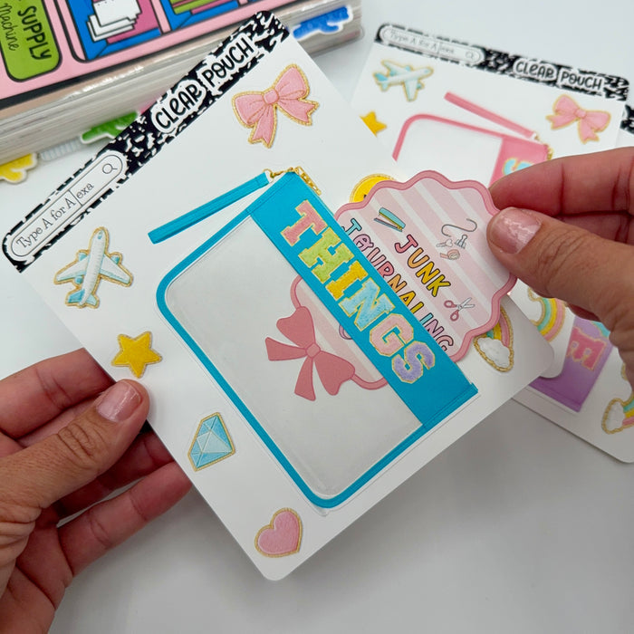 Clear Varsity Pouch Jumbo Journaling Sticker Pocket