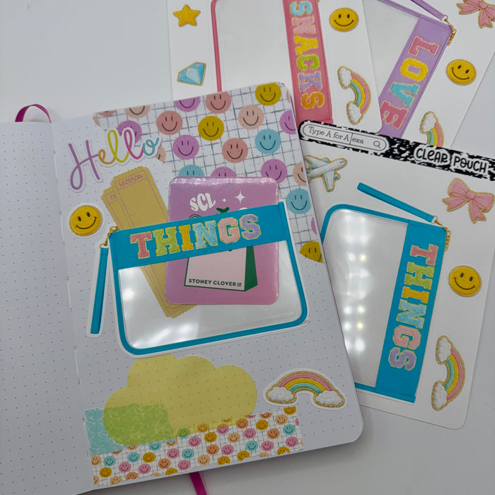 Clear Varsity Pouch Jumbo Journaling Sticker Pocket