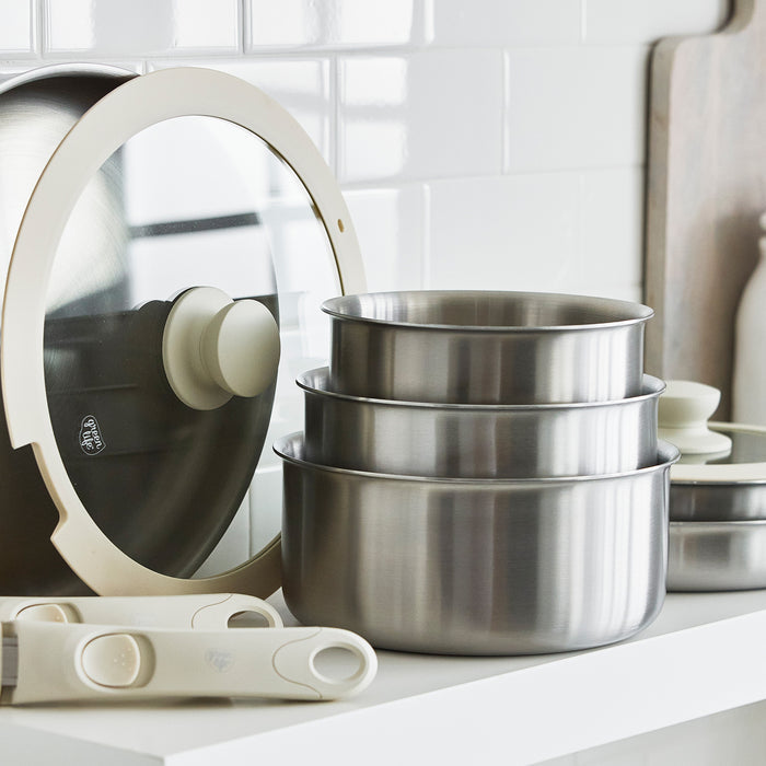 Click 10-Piece Uncoated Cookware Set