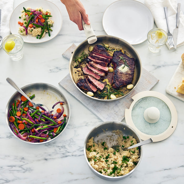 Click 10-Piece Uncoated Cookware Set