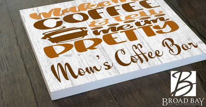 Custom Coffee Lover Gift Sign - Farmhouse Style Décor - Broad Bay Personalized Gifts Shipped Fast