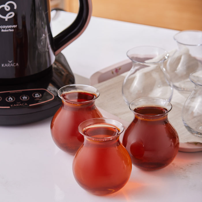 Coffret de verres à thé de Karaca Tatlıcan Refika, 6 pièces